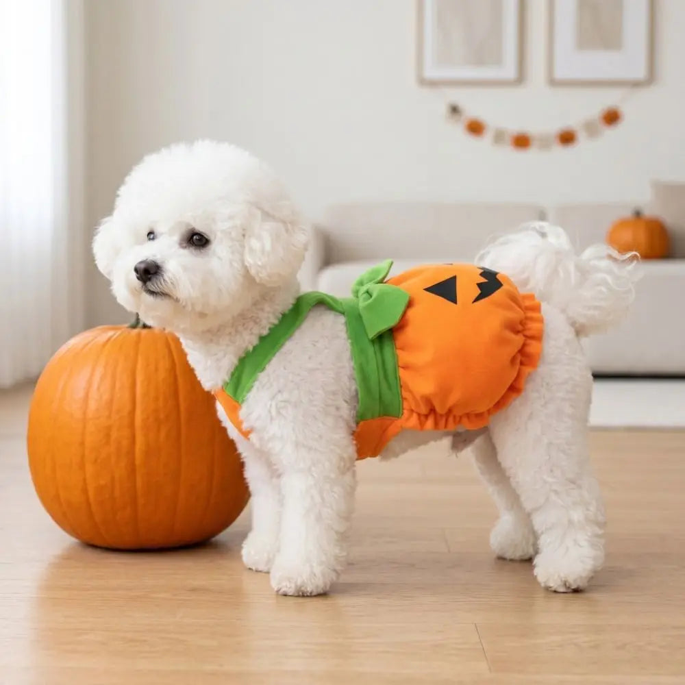 Adjustable Pumpkin Pet Overalls Cartoon Comfortable Pet Halloween Outfit Pumpkin Printed Pumpkin Lantern Dog Clothes Festive