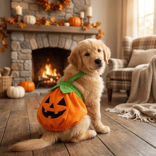 Adjustable Pumpkin Pet Overalls Cartoon Comfortable Pet Halloween Outfit Pumpkin Printed Pumpkin Lantern Dog Clothes Festive