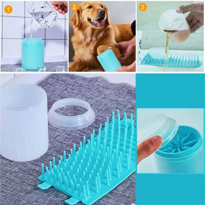 Dog Paw Cleaner Cup Soft Silicone Combs Portable Outdoor Pet Foot Washer Paw Clean Brush Quickly Wash Foot Cleaning Bucket
